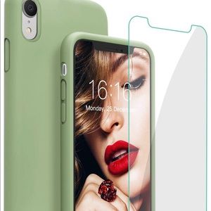 Case for iPhone XR , with tempered glass, matcha